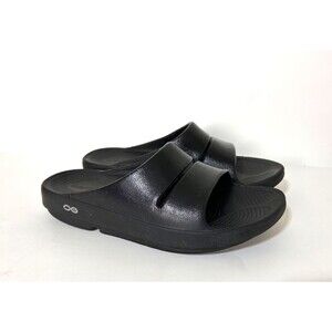 OOFOS OOahh Women's Size 10 Men 8 Recovery Sport Black Flip Flop Sandals E